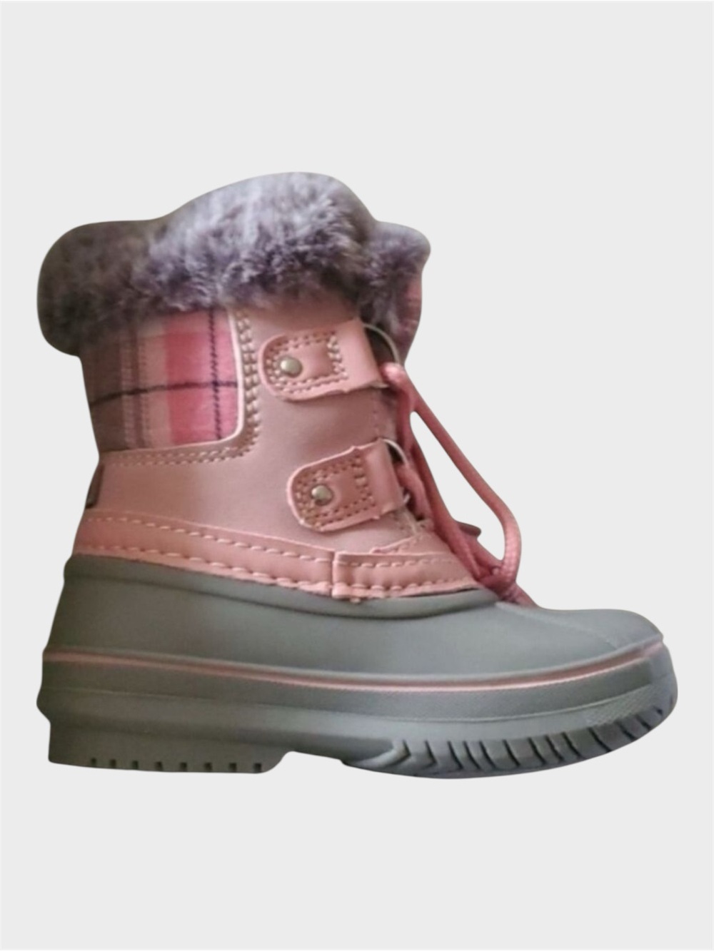 London Fog Boots shoes girls size 6M Lil Tottenham pink / grey boots water res…